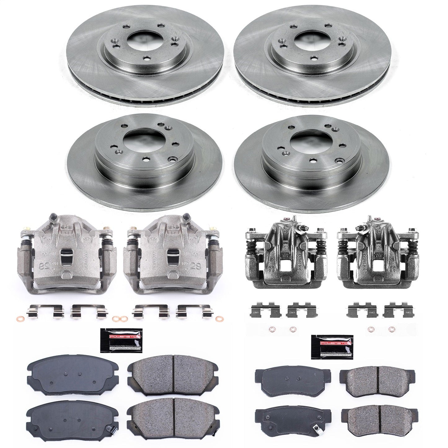 PowerStop 06-08 Hyundai Sonata Front & Rear Autospecialty Brake Kit w/Calipers (KCOE4443A)