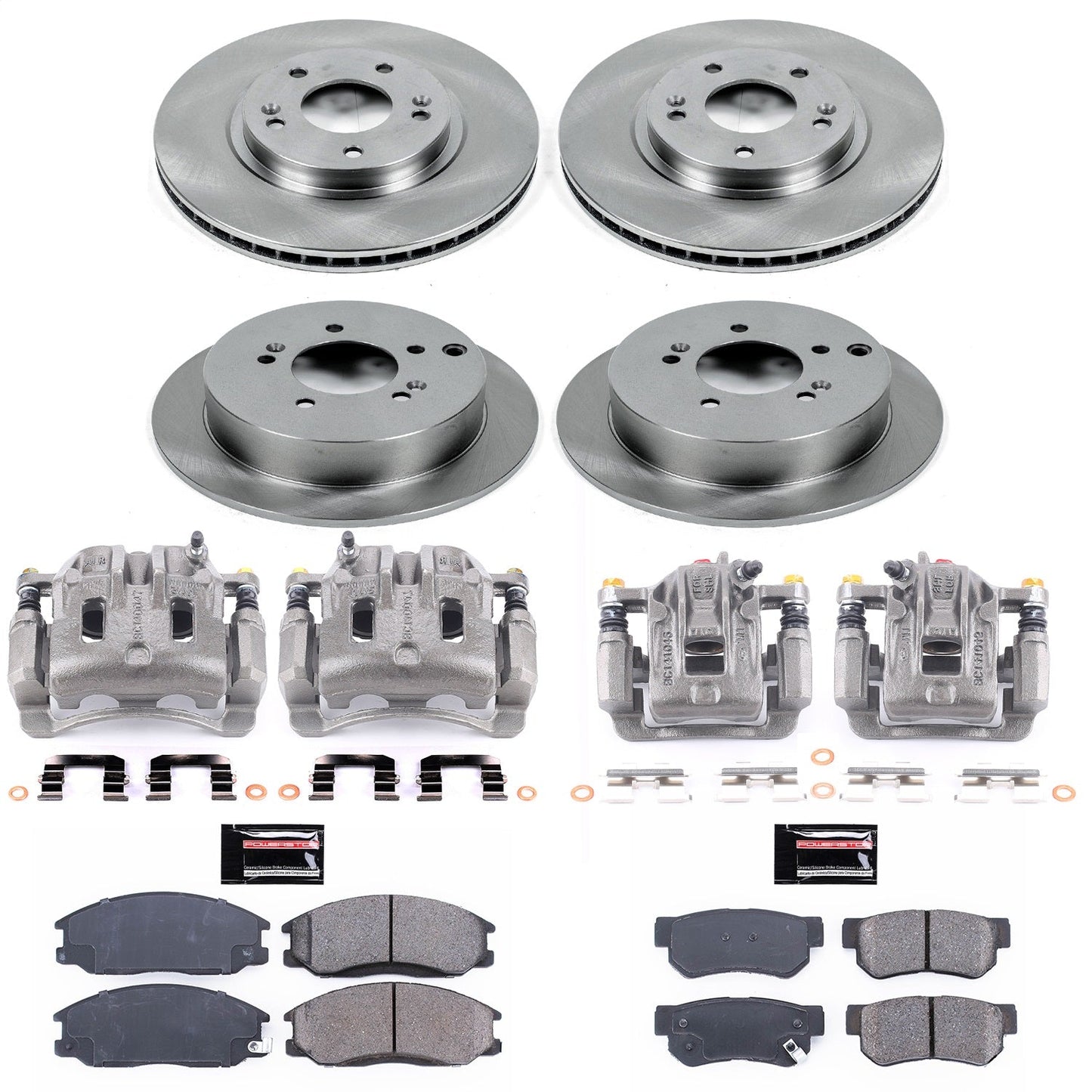 PowerStop 01-06 Hyundai Santa Fe Front & Rear Autospecialty Brake Kit w/Calipers (KCOE4446)