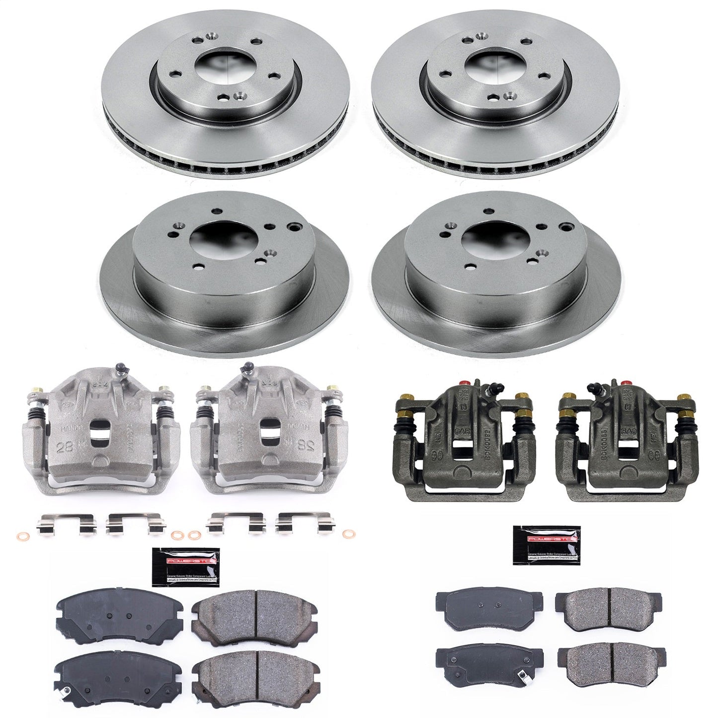 PowerStop 05-09 Hyundai Tucson Front & Rear Autospecialty Brake Kit w/Calipers (KCOE4448)