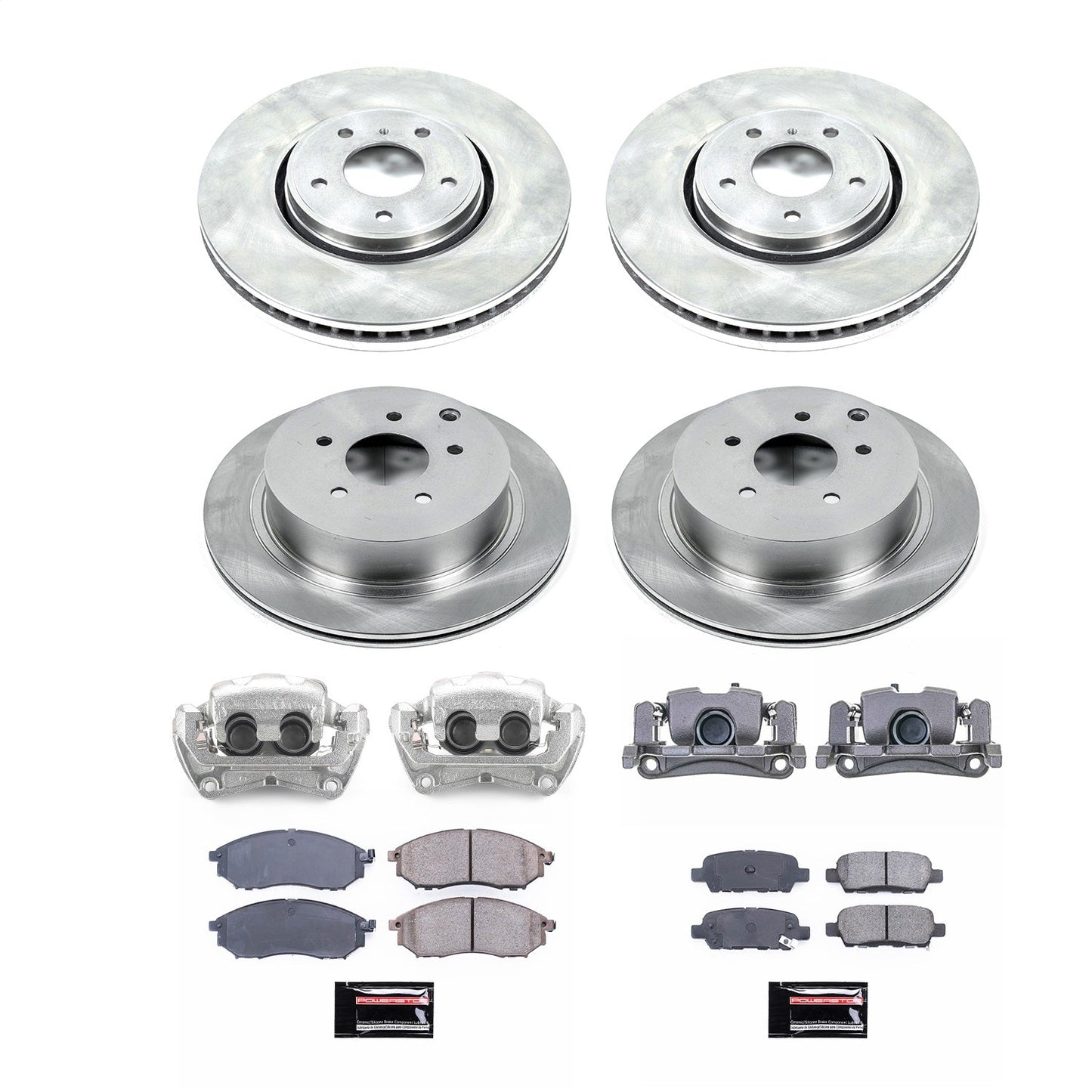 PowerStop 09-12 Infiniti FX35 Front & Rear Autospecialty Kit w/Calipers (KCOE4477A)