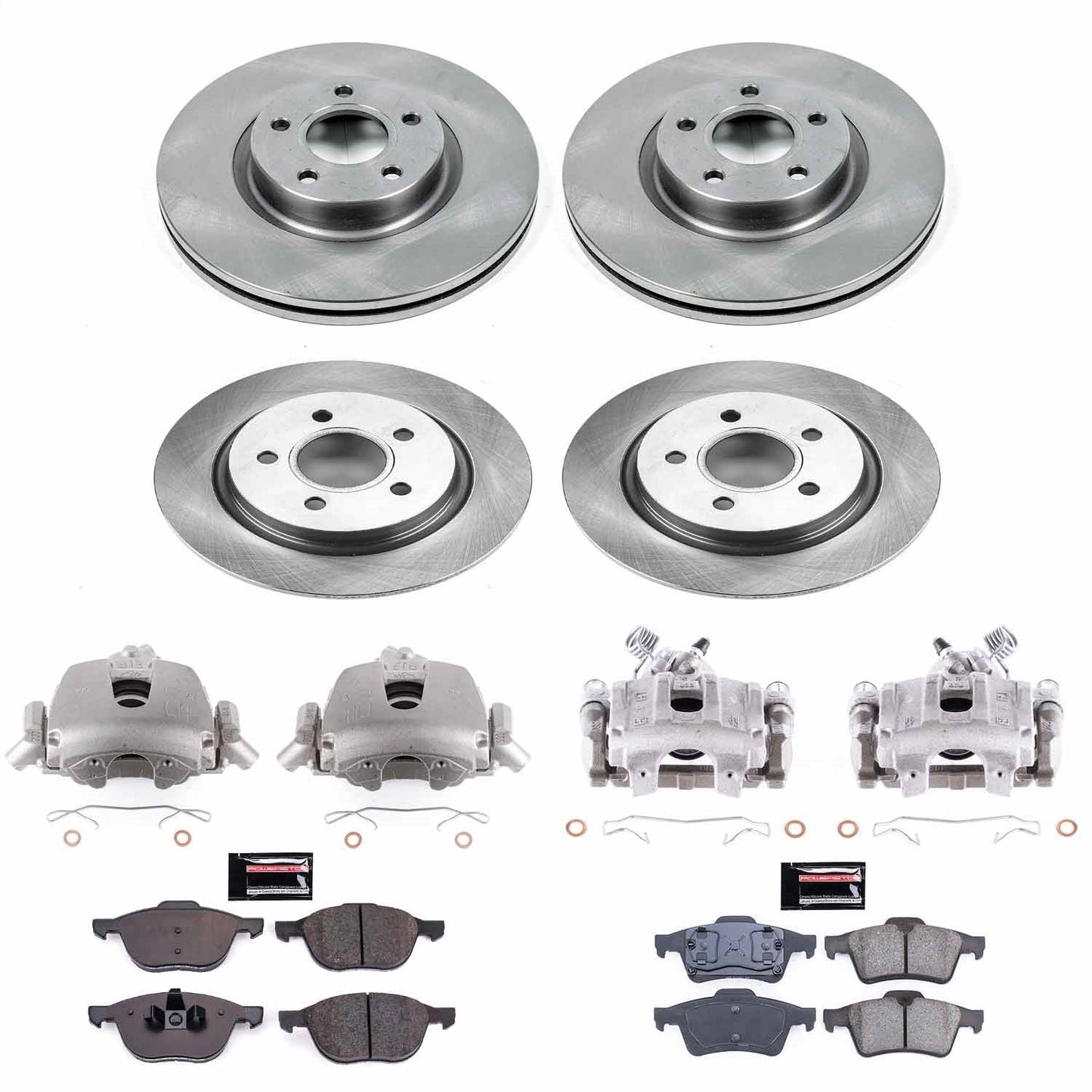 PowerStop 04-05 Volvo S40 Front & Rear Autospecialty Brake Kit w/Calipers (KCOE4492A)