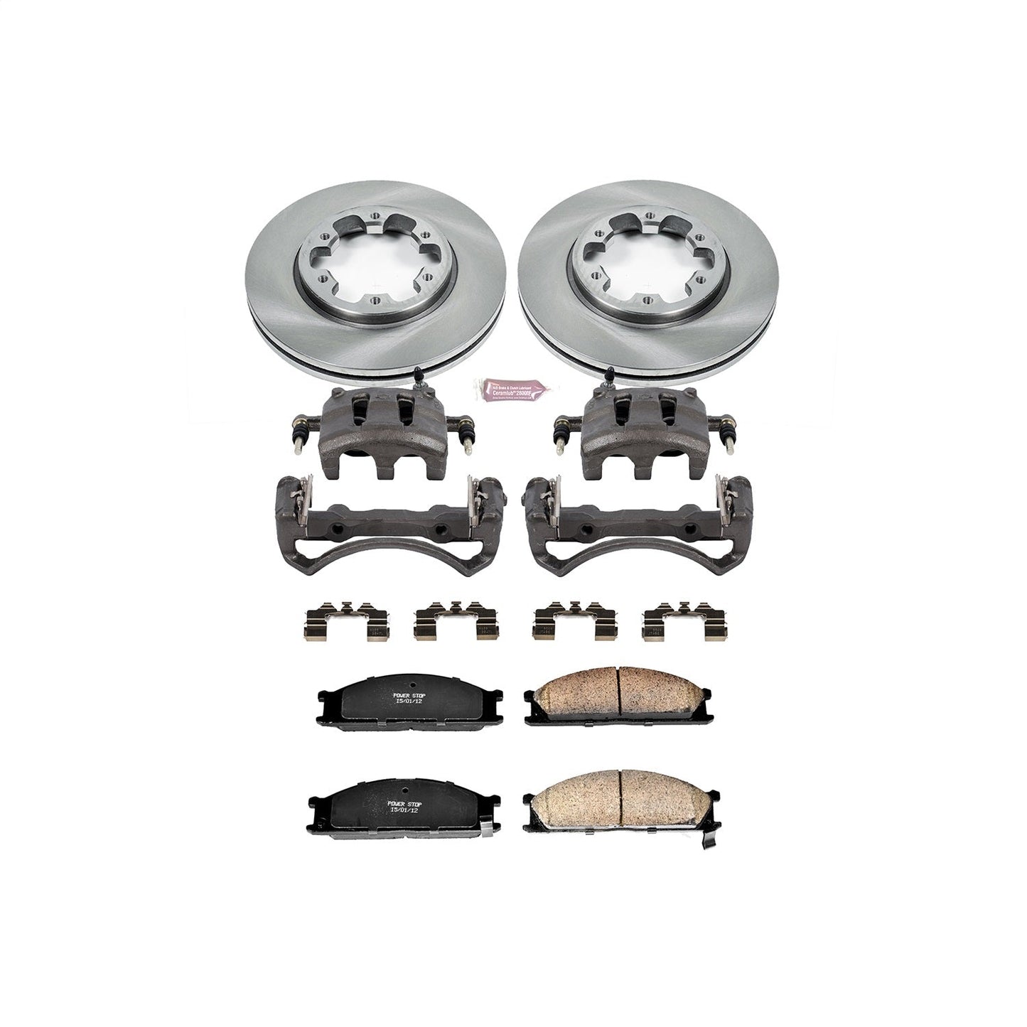 PowerStop 93-94 Nissan D21 Front Autospecialty Brake Kit w/Calipers (KCOE4837A)