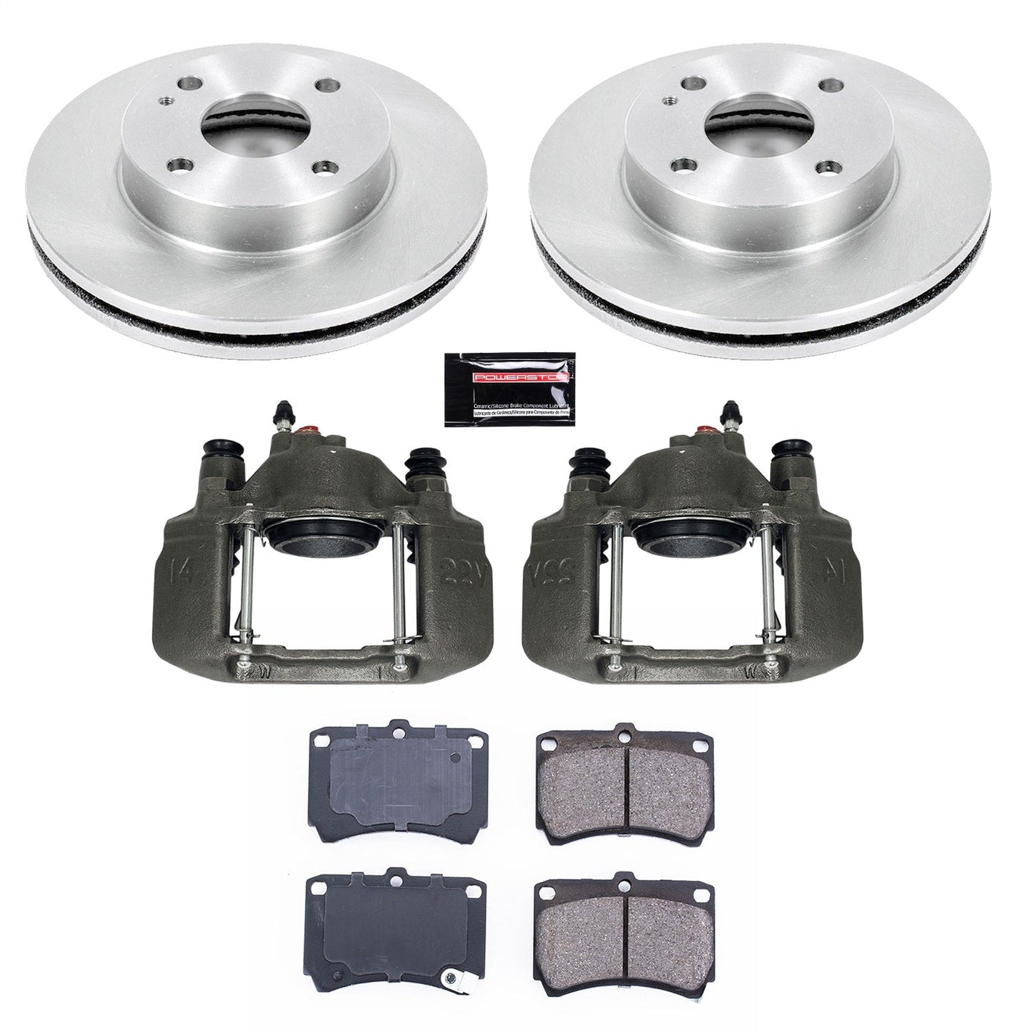 PowerStop 91-96 Ford Escort Front Autospecialty Brake Kit w/Calipers (KCOE4933)