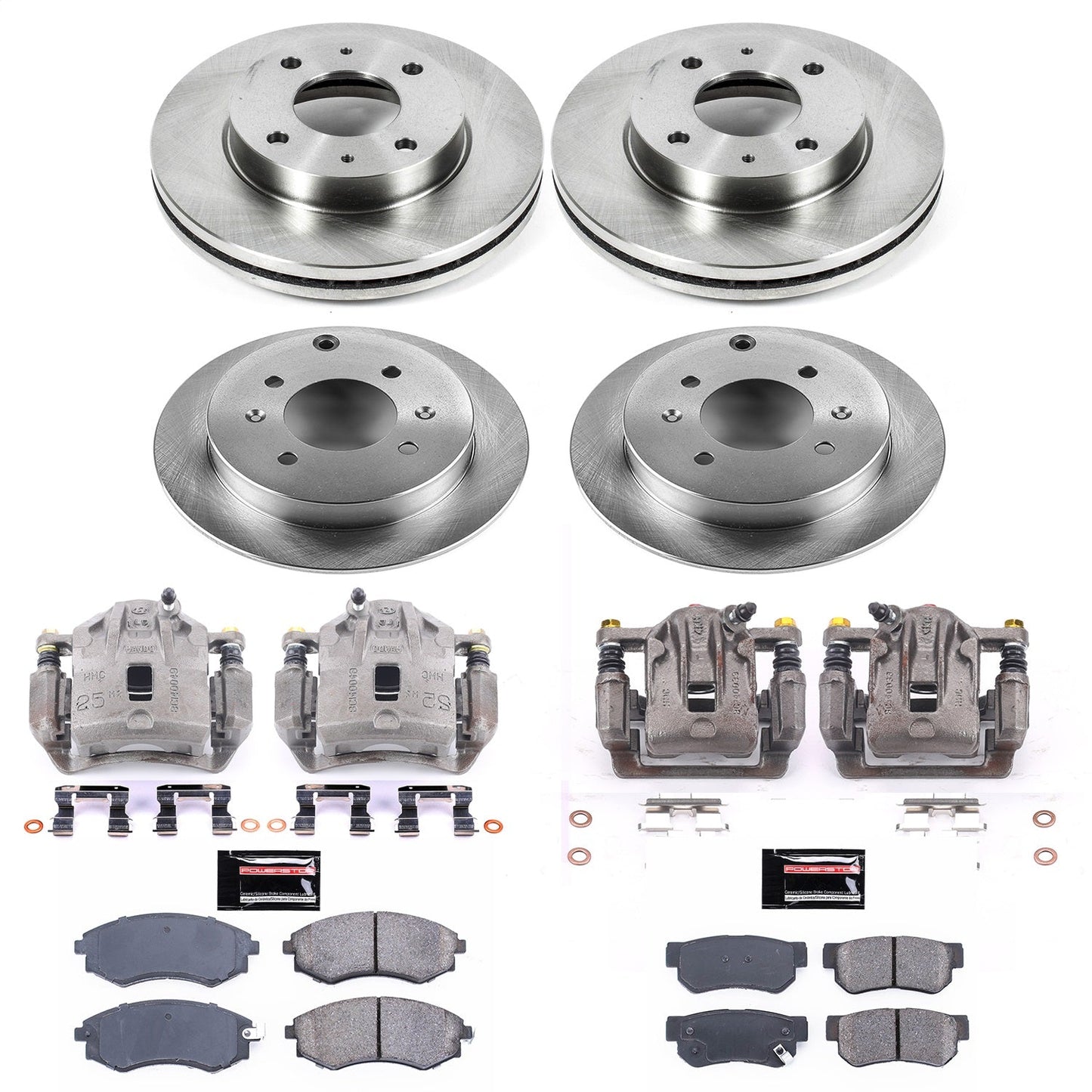 PowerStop 02-03 Hyundai Sonata Front & Rear Autospecialty Brake Kit w/Calipers (KCOE5371)