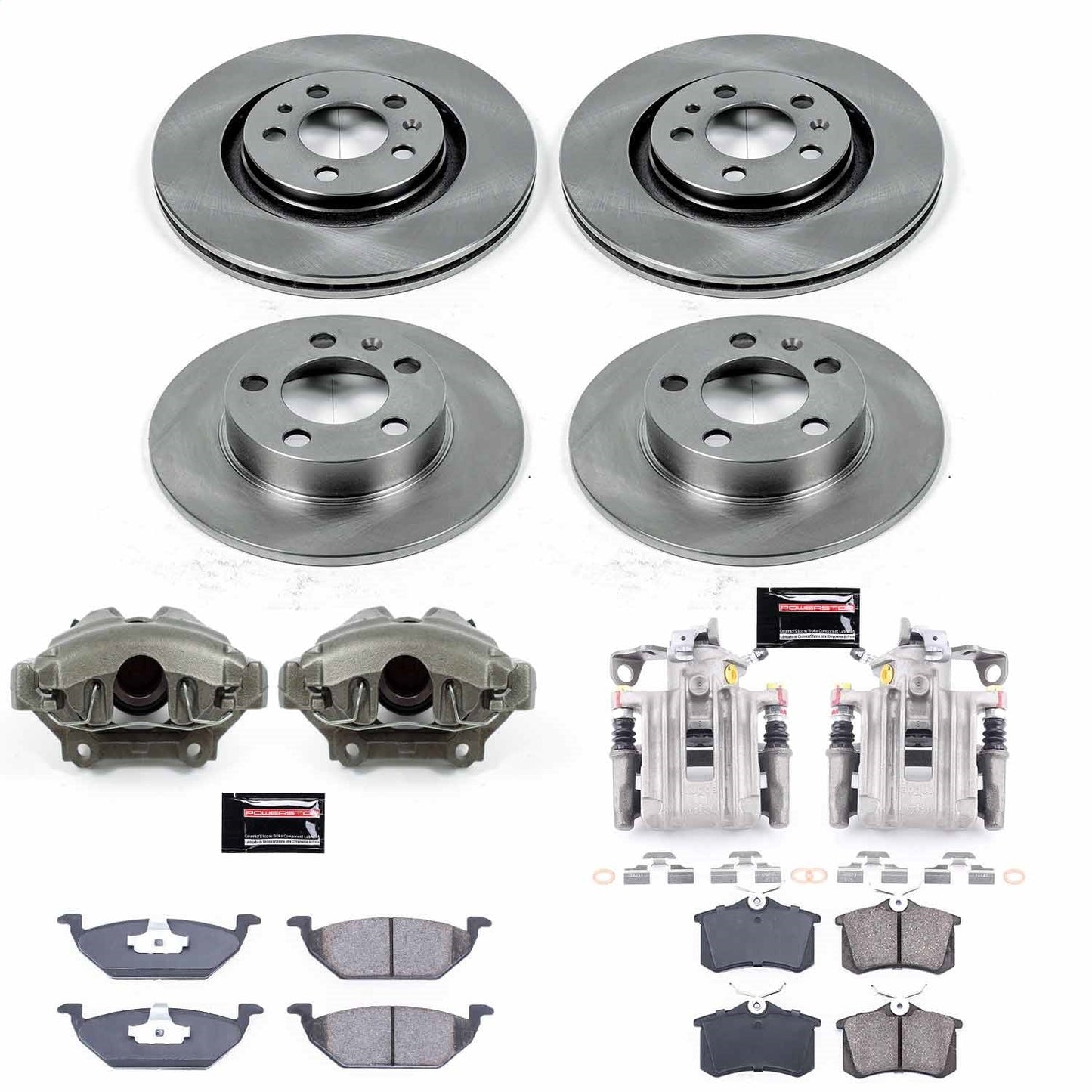 PowerStop 1998 Volkswagen Beetle Front & Rear Autospecialty Brake Kit w/Calipers (KCOE5402)