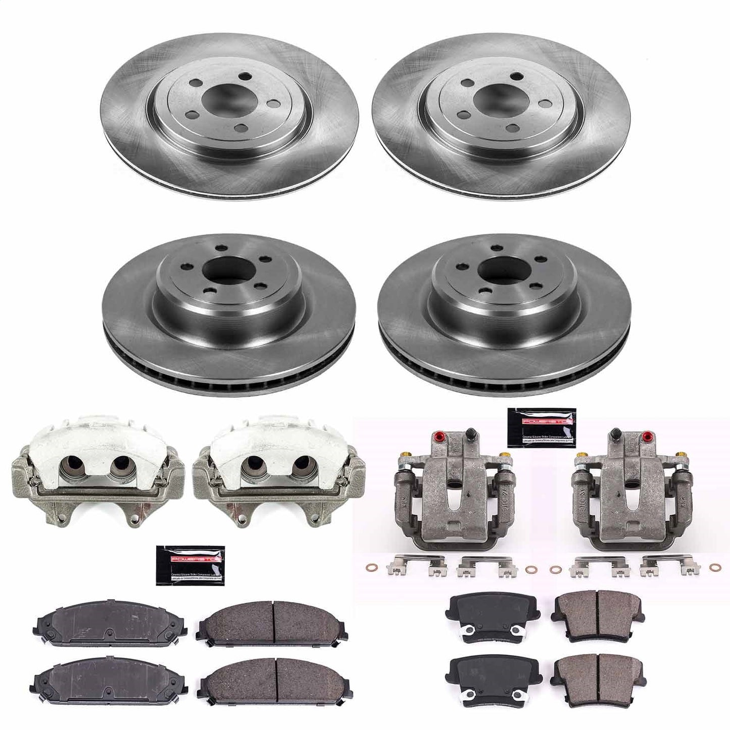 PowerStop 12-14 Dodge Charger Front & Rear Autospecialty Kit w/Cals (KCOE5456A)