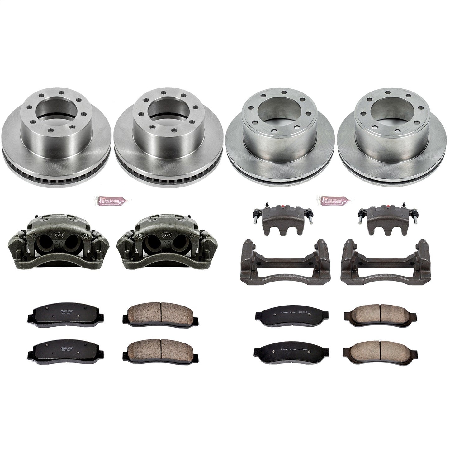 PowerStop 09-10 Ford F-250 Super Duty Front & Rear Autospecialty Kit w/Cals (KCOE5459)