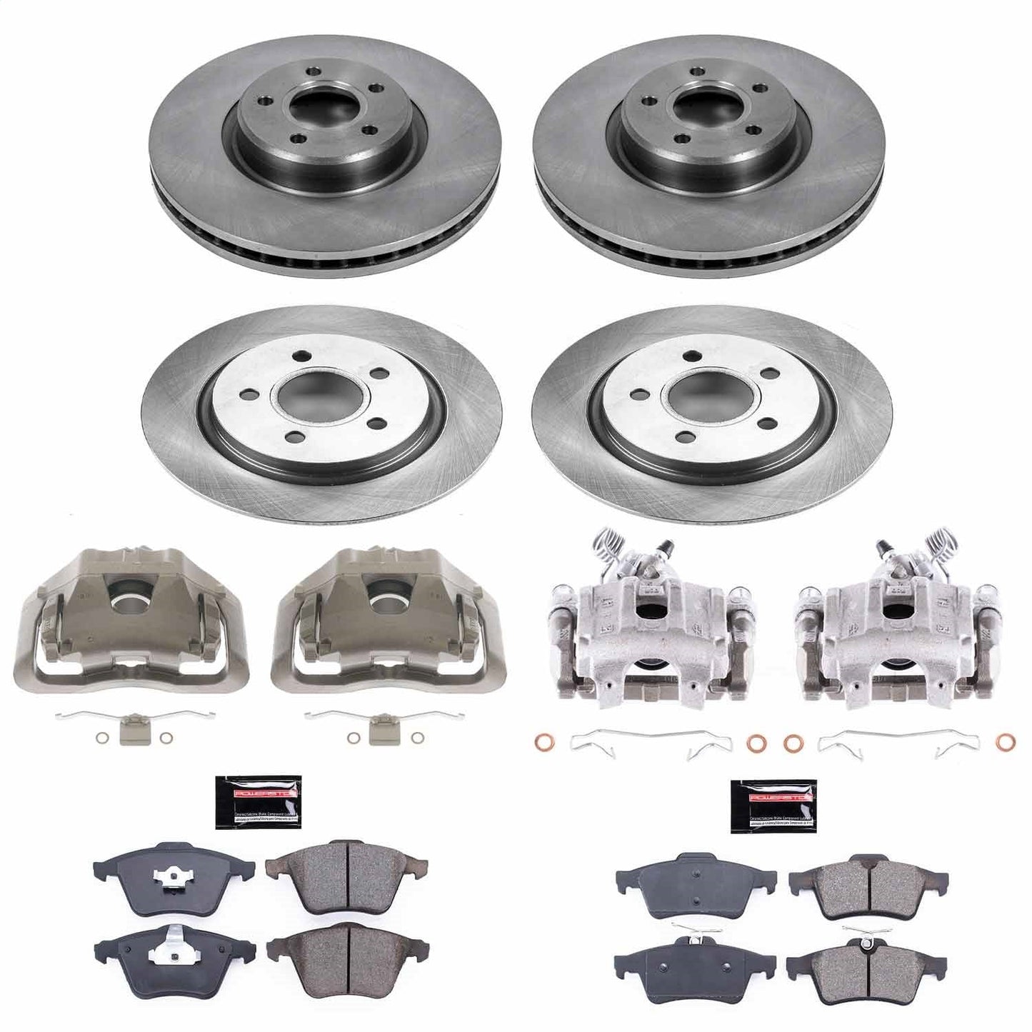 PowerStop 06-11 Volvo V50 Front & Rear Autospecialty Kit w/Cals (KCOE5469)