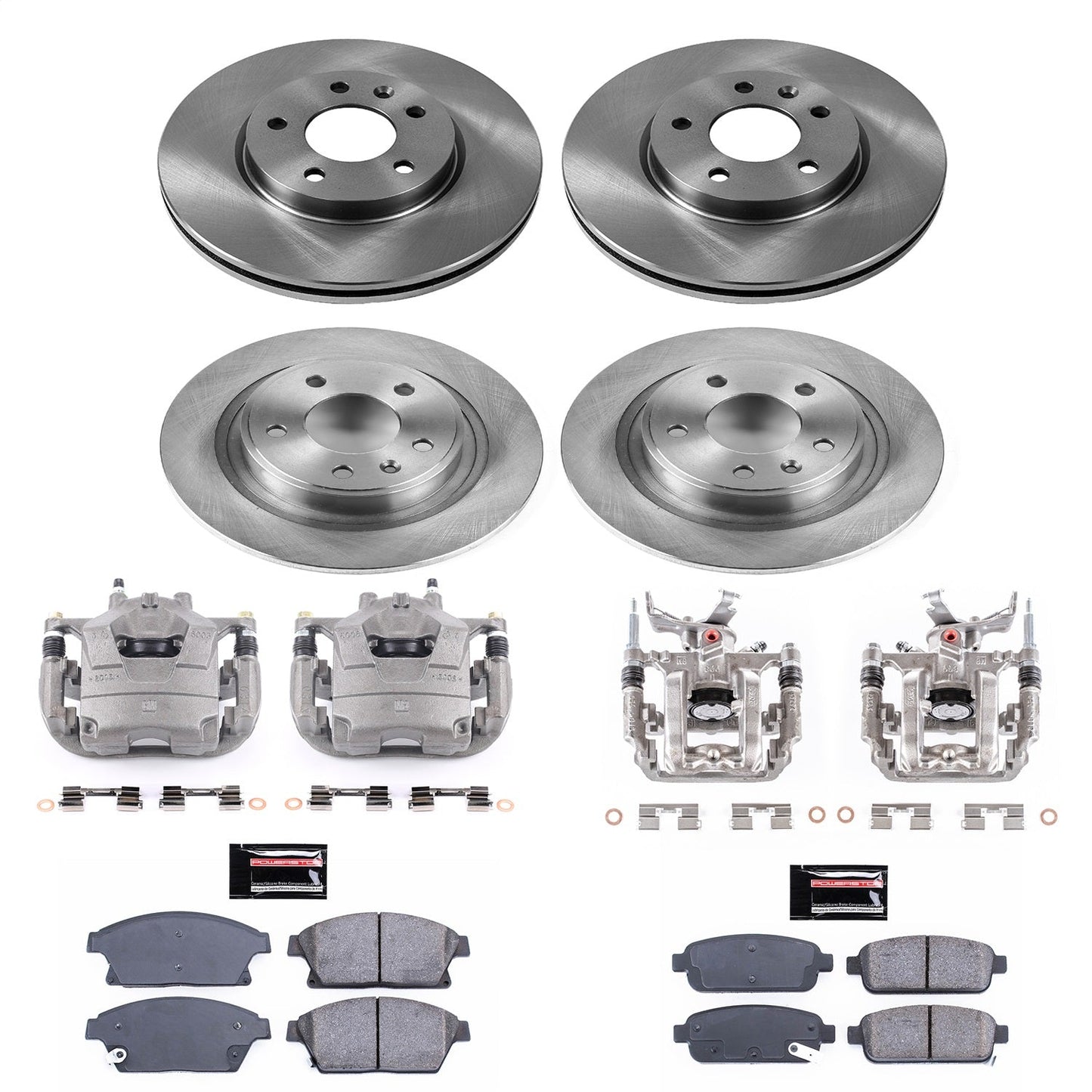 PowerStop 12-17 Buick Verano Front & Rear Autospecialty Brake Kit w/Calipers (KCOE5555B)