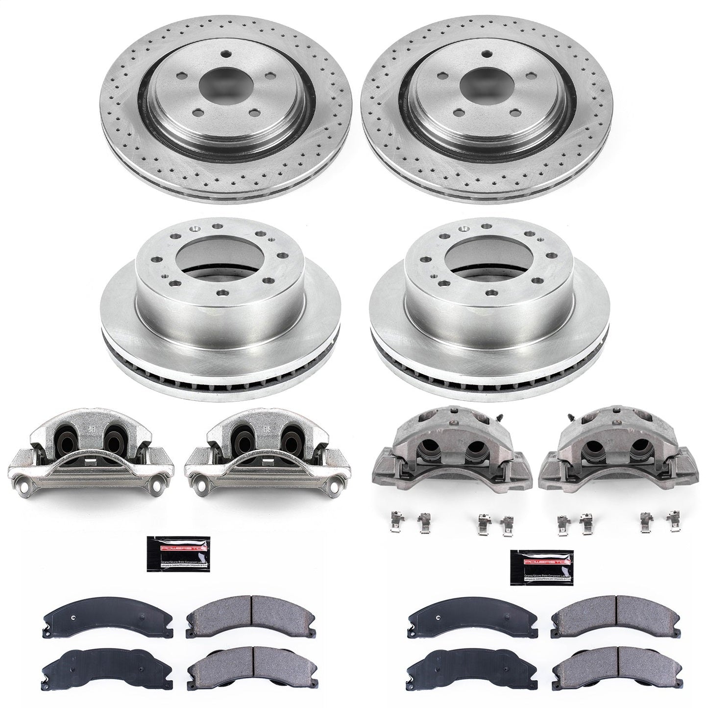 PowerStop 2011 Chevrolet Silverado 2500 HD Front & Rear Autospecialty Kit w/Cals (KCOE5561)