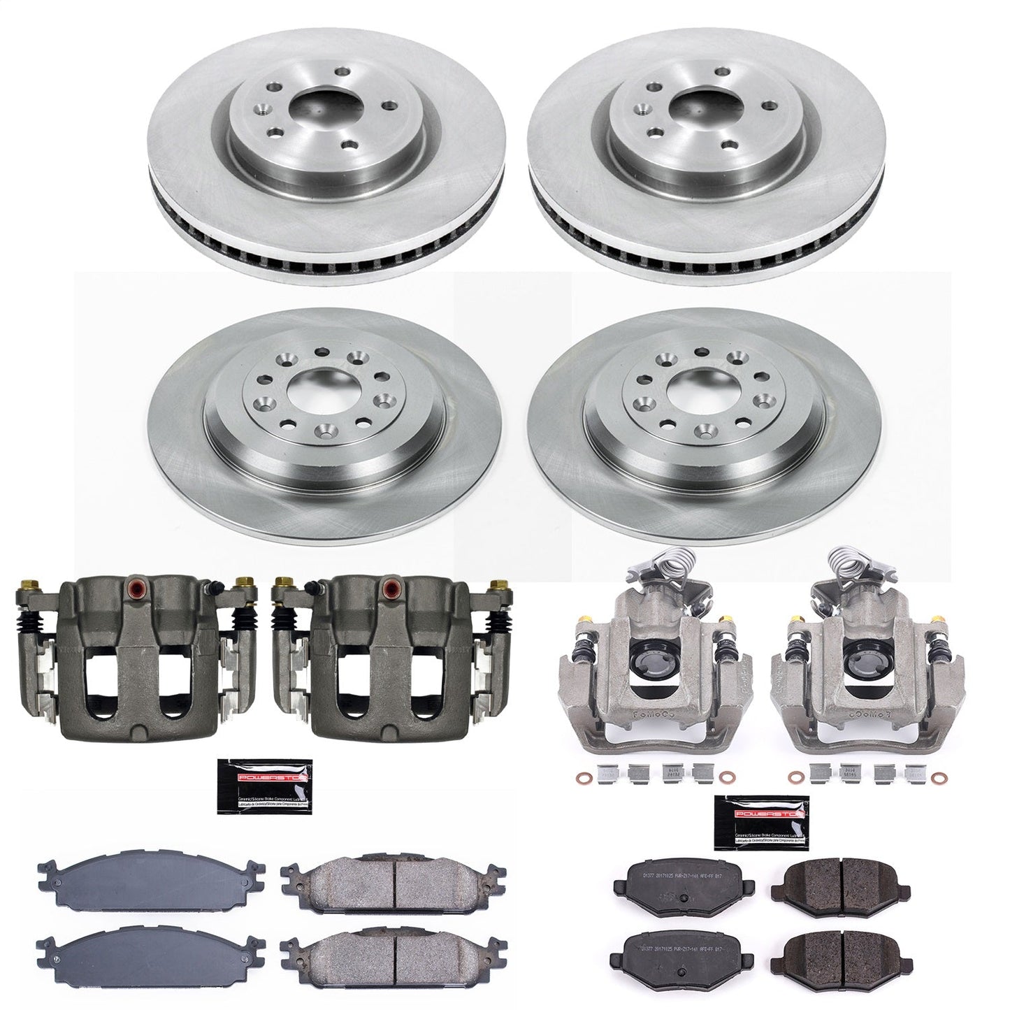 PowerStop 11-12 Lincoln MKS Front & Rear Autospecialty Kit w/Cals (KCOE5584A)