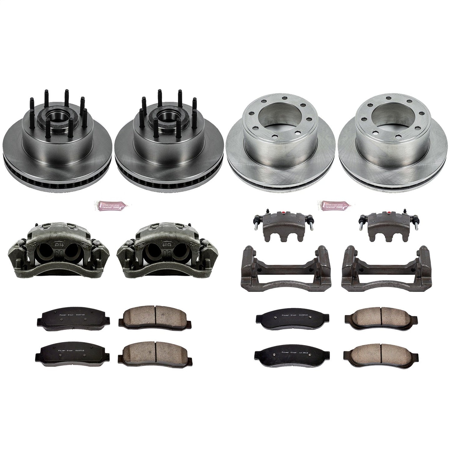 PowerStop 07-08 Ford F-250 Super Duty Front & Rear Autospecialty Kit w/Calipers (KCOE5586)