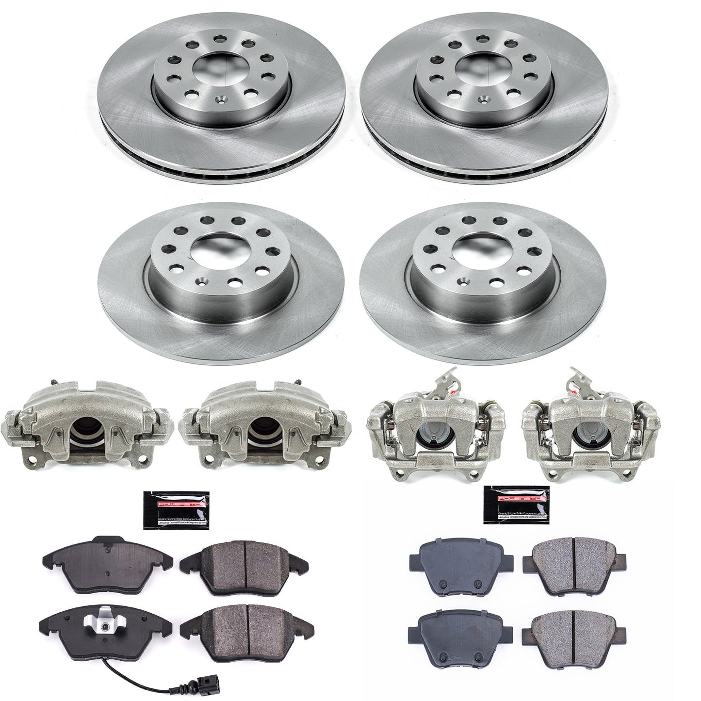 PowerStop 2012 Volkswagen Beetle Front & Rear Autospecialty Brake Kit w/Calipers (KCOE5747)