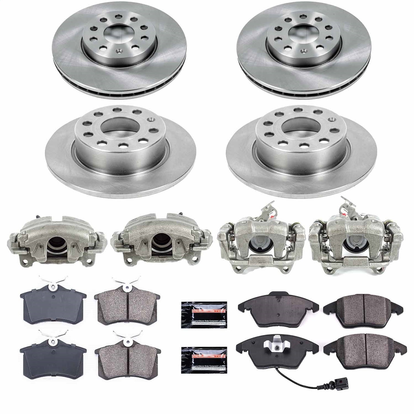 PowerStop 2019 Volkswagen Beetle Front & Rear Autospecialty Brake Kit w/Calipers (KCOE5749A)