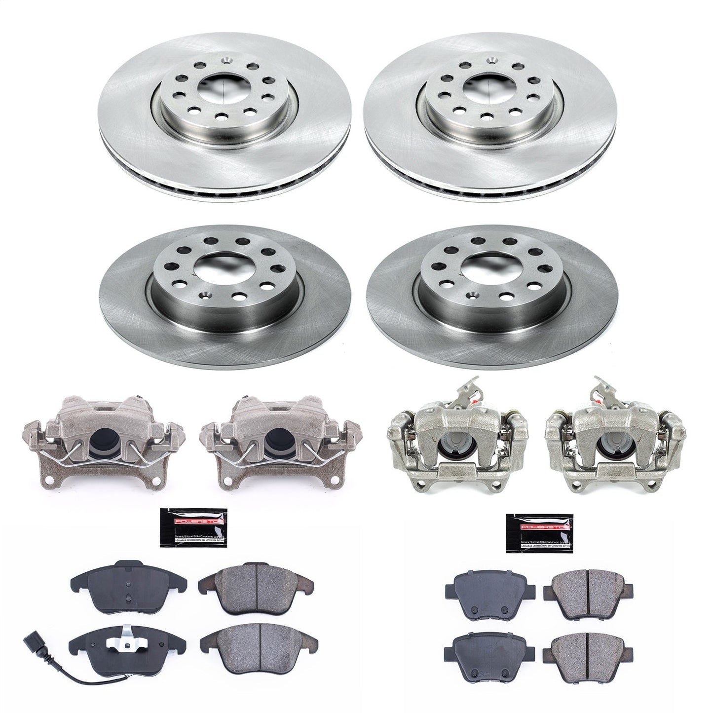 PowerStop 12-15 Volkswagen Passat Front & Rear Autospecialty Brake Kit w/Calipers (KCOE5803)