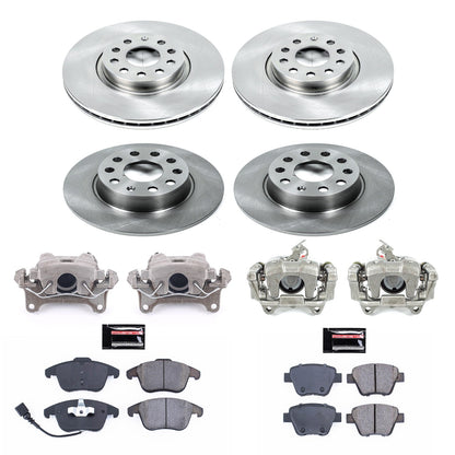 PowerStop 12-15 Volkswagen Passat Front & Rear Autospecialty Brake Kit w/Calipers (KCOE5803)