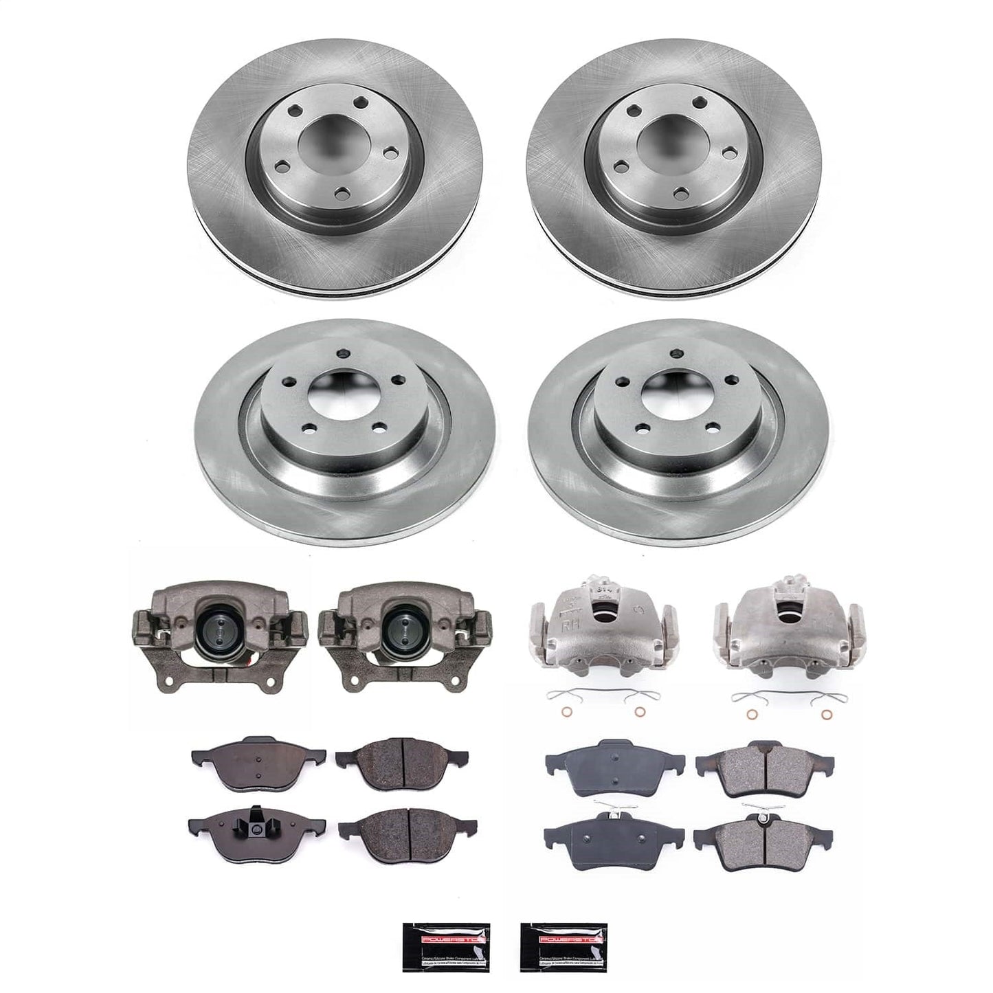 PowerStop 08-10 Mazda 5 Front and Rear Autospecialty Kit w/Cals (KCOE5804)