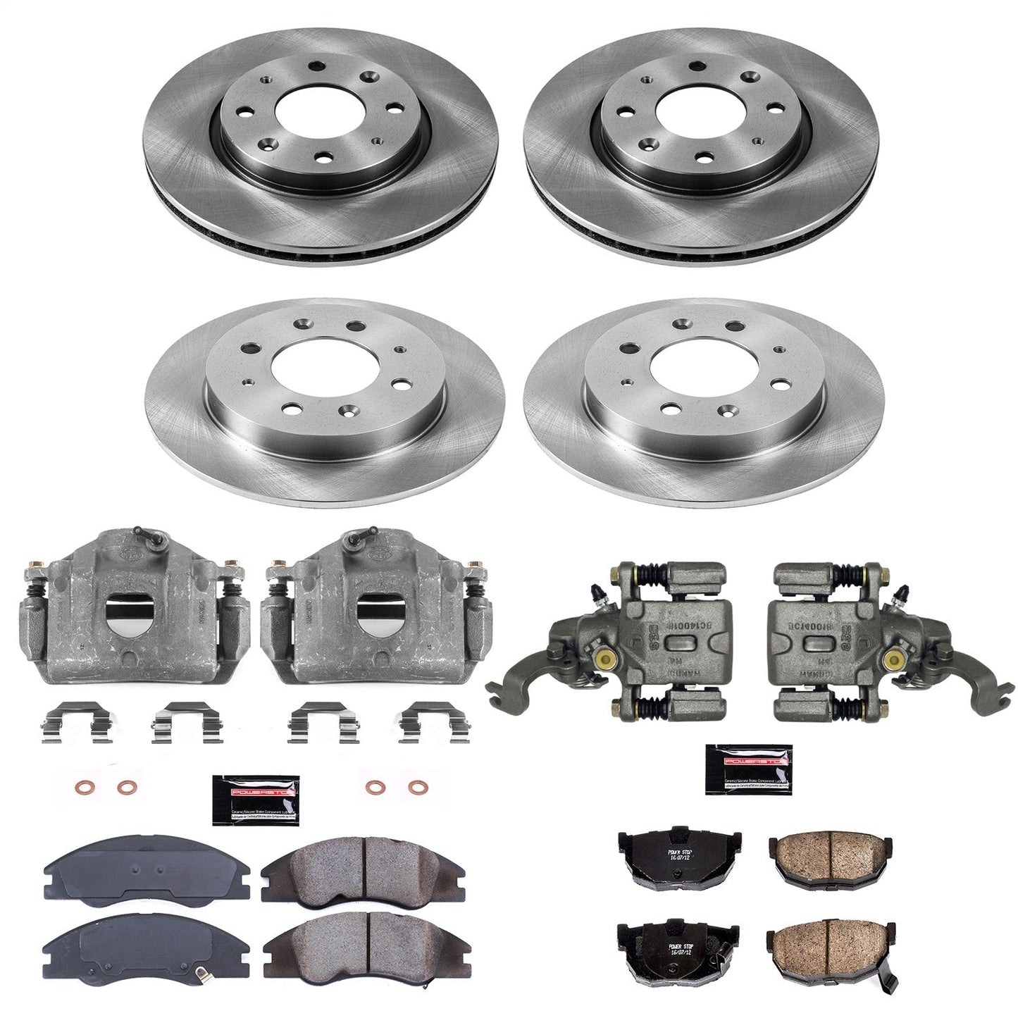 PowerStop 04-09 Kia Spectra Front & Rear Autospecialty Brake Kit w/Calipers (KCOE5904)