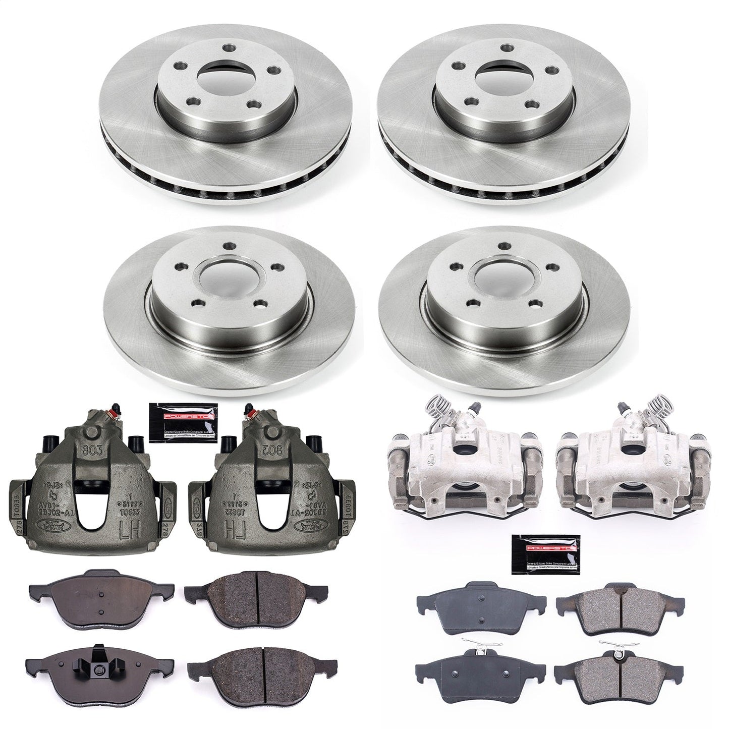 PowerStop 14-18 Ford Focus Front & Rear Autospecialty Brake Kit w/Calipers (KCOE5977A)