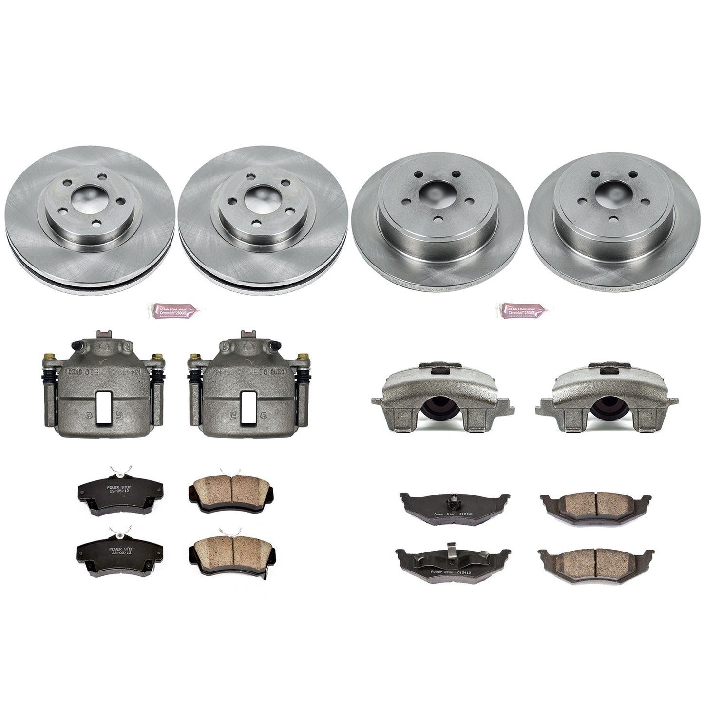 PowerStop 2010 Chrysler PT Cruiser Front & Rear Autospecialty Brake Kit w/Calipers (KCOE6180)