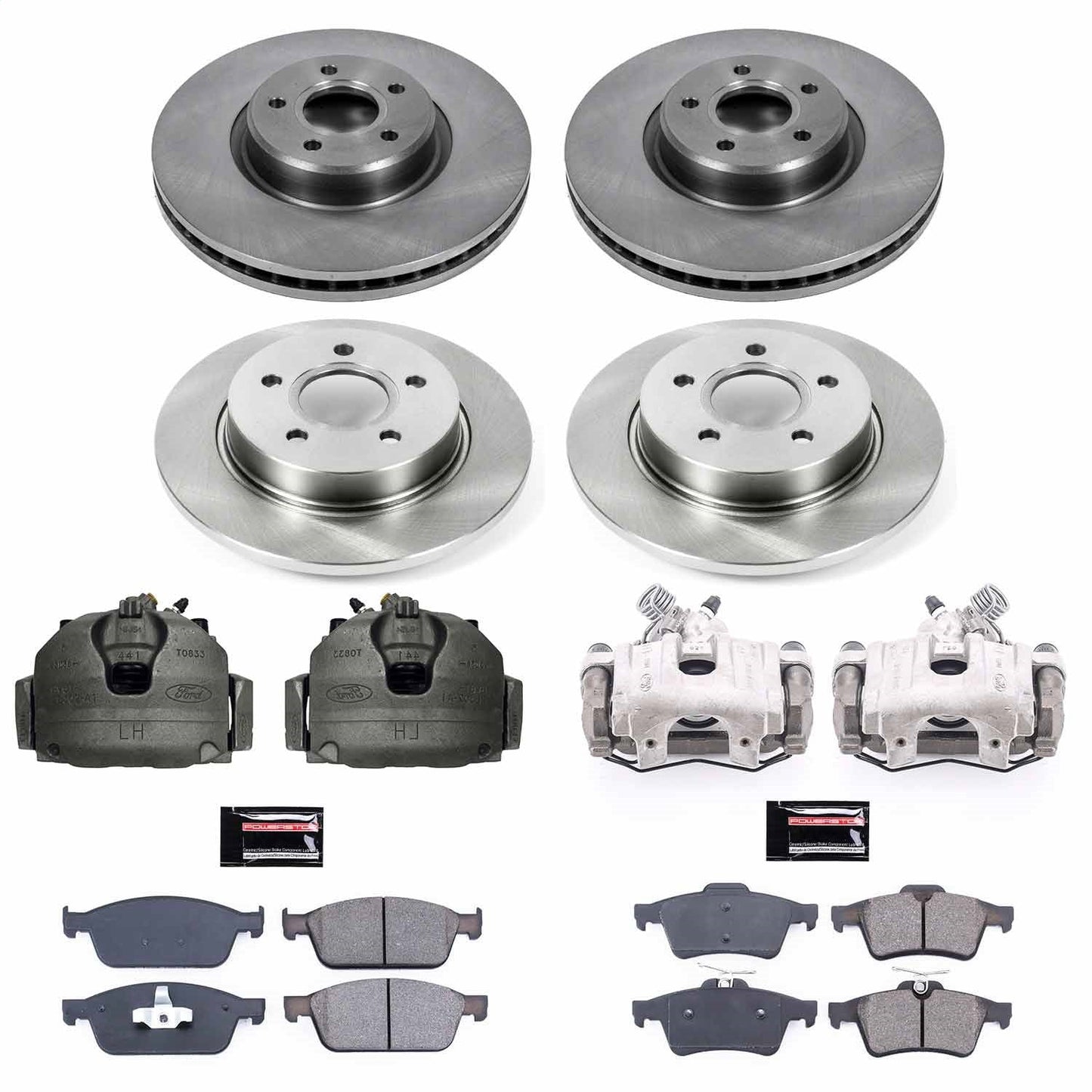 PowerStop 13-14 Ford Focus Front & Rear Autospecialty Kit w/Cals (KCOE6350)