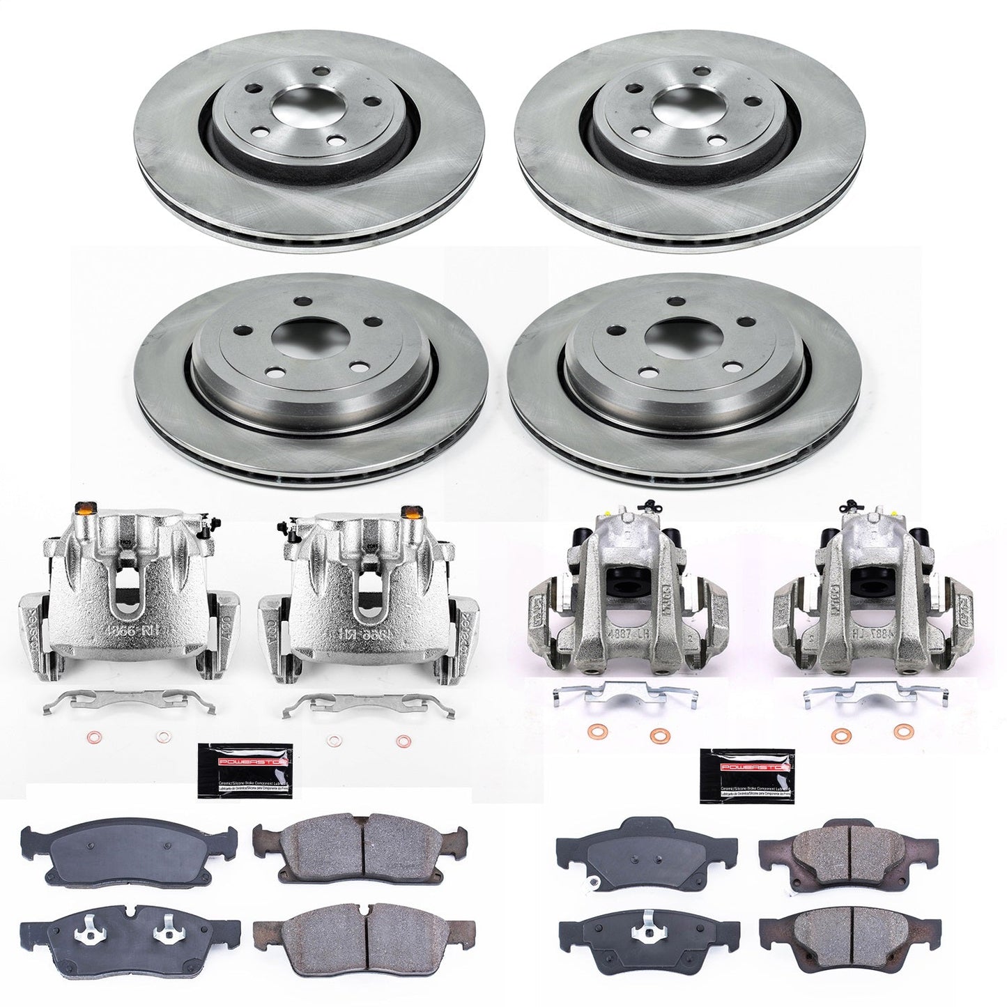 PowerStop 13-15 Jeep Grand Cherokee Front & Rear Autospecialty Kit w/Cals (KCOE6537)