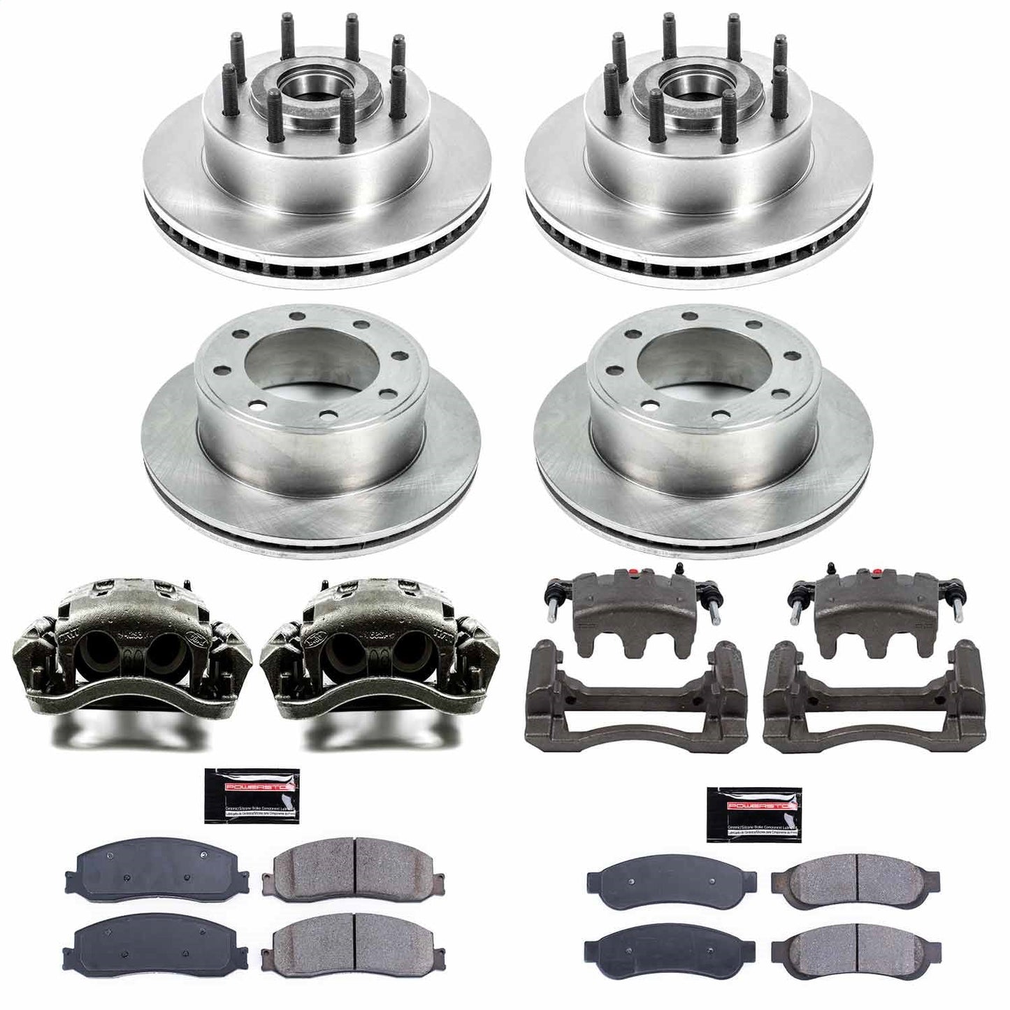 PowerStop 12-13 Ford F-250 Super Duty Front & Rear Autospecialty Kit w/Cals (KCOE6551)