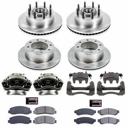 PowerStop 12-13 Ford F-250 Super Duty Front & Rear Autospecialty Kit w/Cals (KCOE6551)