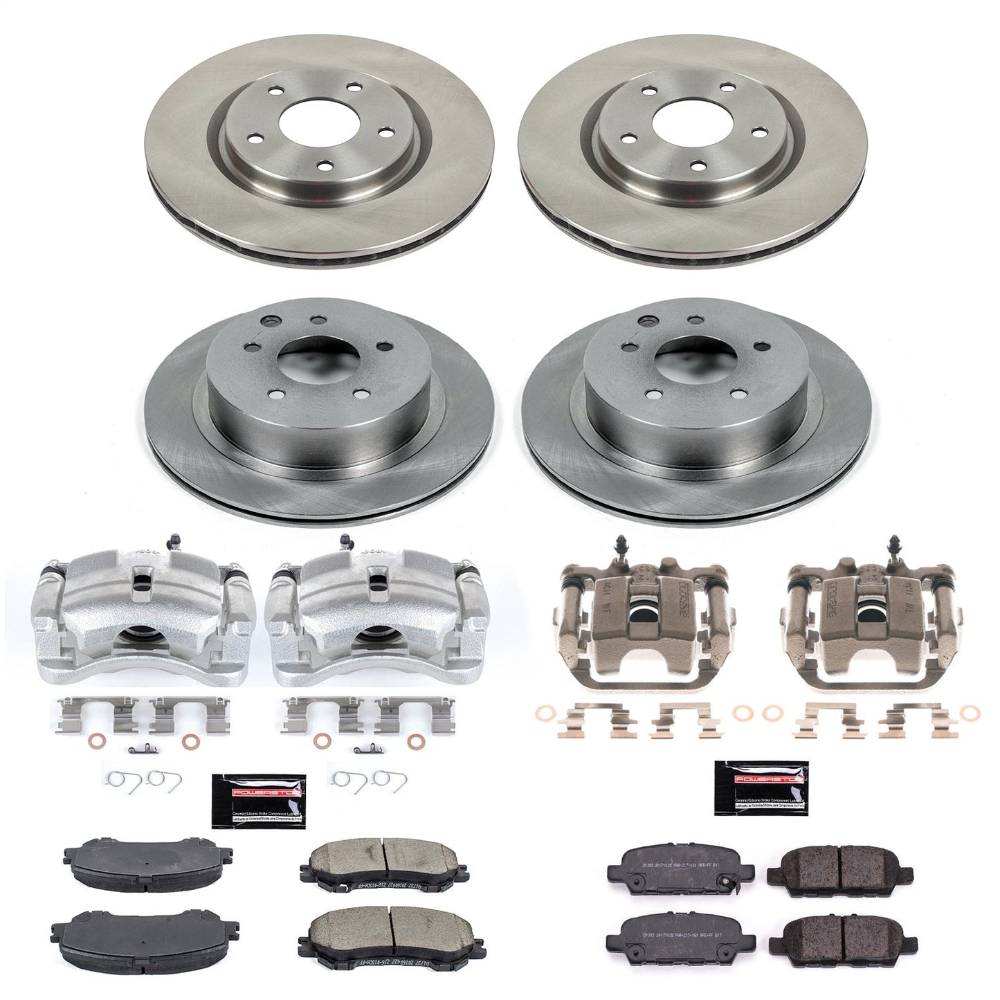 PowerStop 14-19 Nissan Rogue Front & Rear Autospecialty Brake Kit w/Calipers (KCOE7035A)