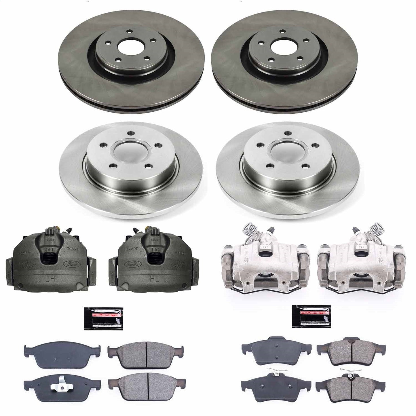 PowerStop 13-14 Ford Focus Front & Rear Autospecialty Kit w/Cals (KCOE7232)