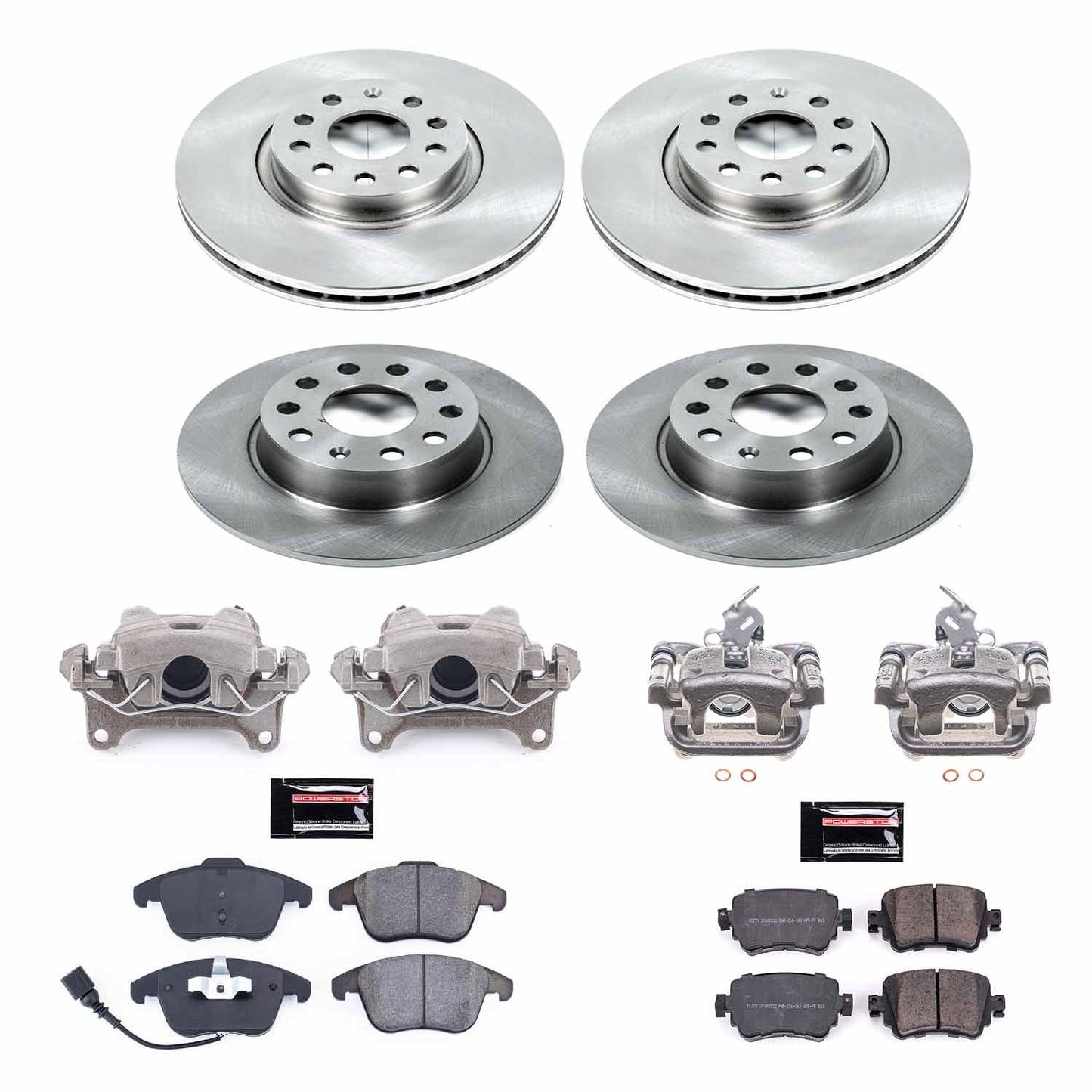 PowerStop 15-18 Volkswagen Passat Front & Rear Autospecialty Brake Kit w/Calipers (KCOE7501)