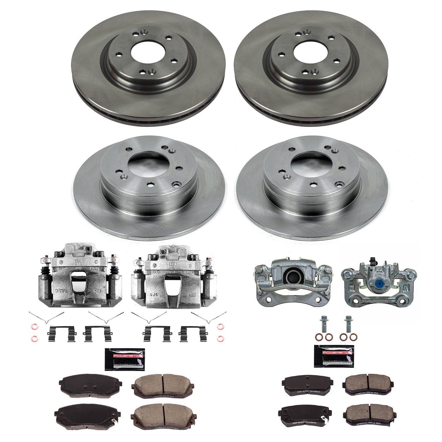 PowerStop 16-19 Kia Optima Front & Rear Autospecialty Kit w/Cals (KCOE7522)