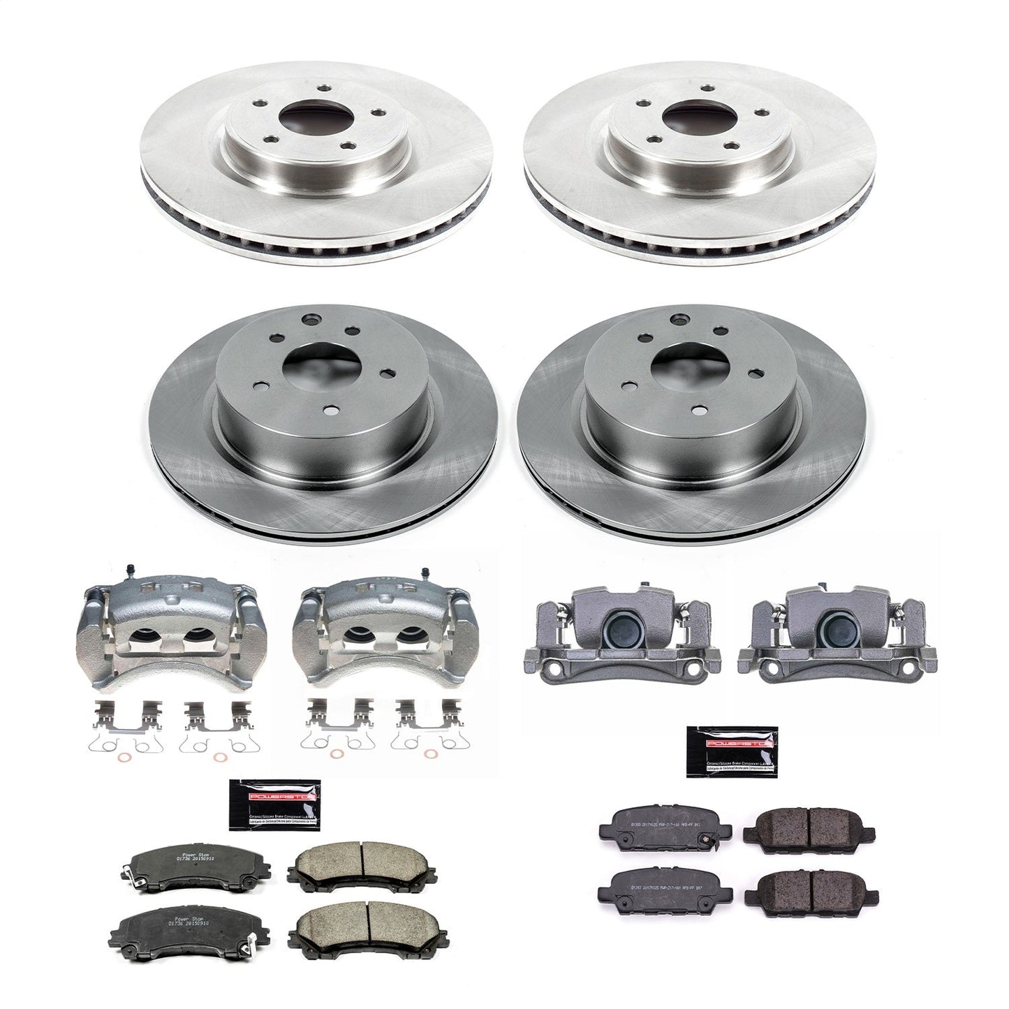 PowerStop 16-17 Infiniti QX50 Front & Rear Autospecialty Kit w/Cals (KCOE7584)