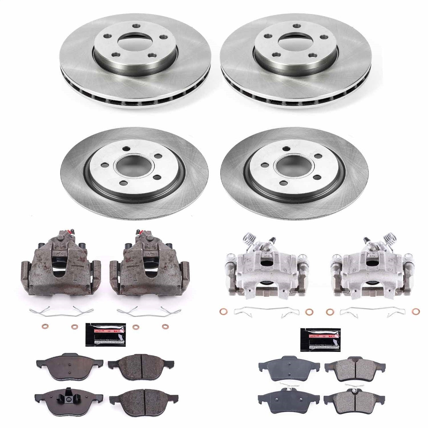 PowerStop 12-13 Volvo C30 Front & Rear Autospecialty Brake Kit w/Calipers (KCOE7635)