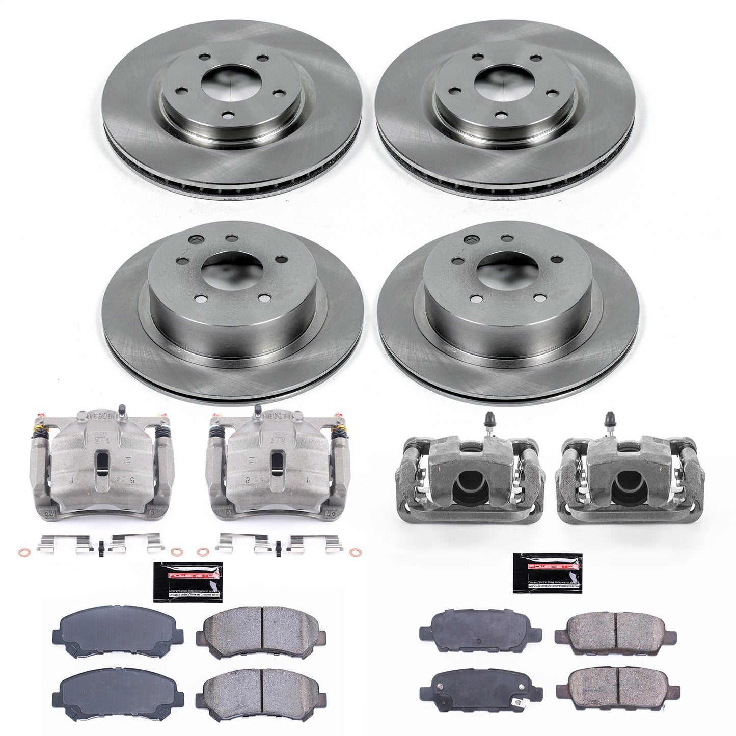 PowerStop 08-14 Nissan Rogue Front & Rear Autospecialty Brake Kit w/Calipers (KCOE8268)