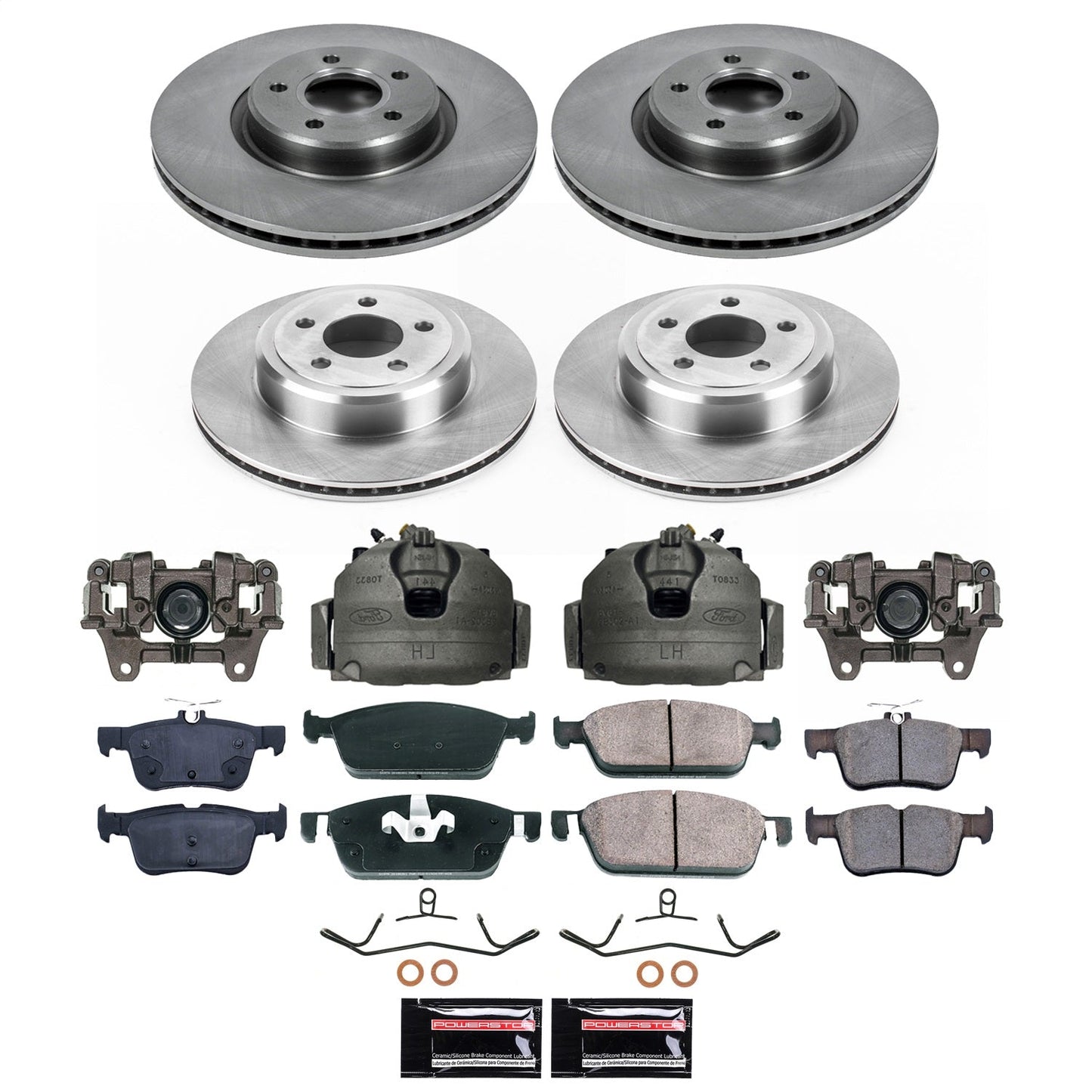 PowerStop 17-19 Lincoln MKC Front and Rear Autospecialty Kit w/Calipers (KCOE8390)