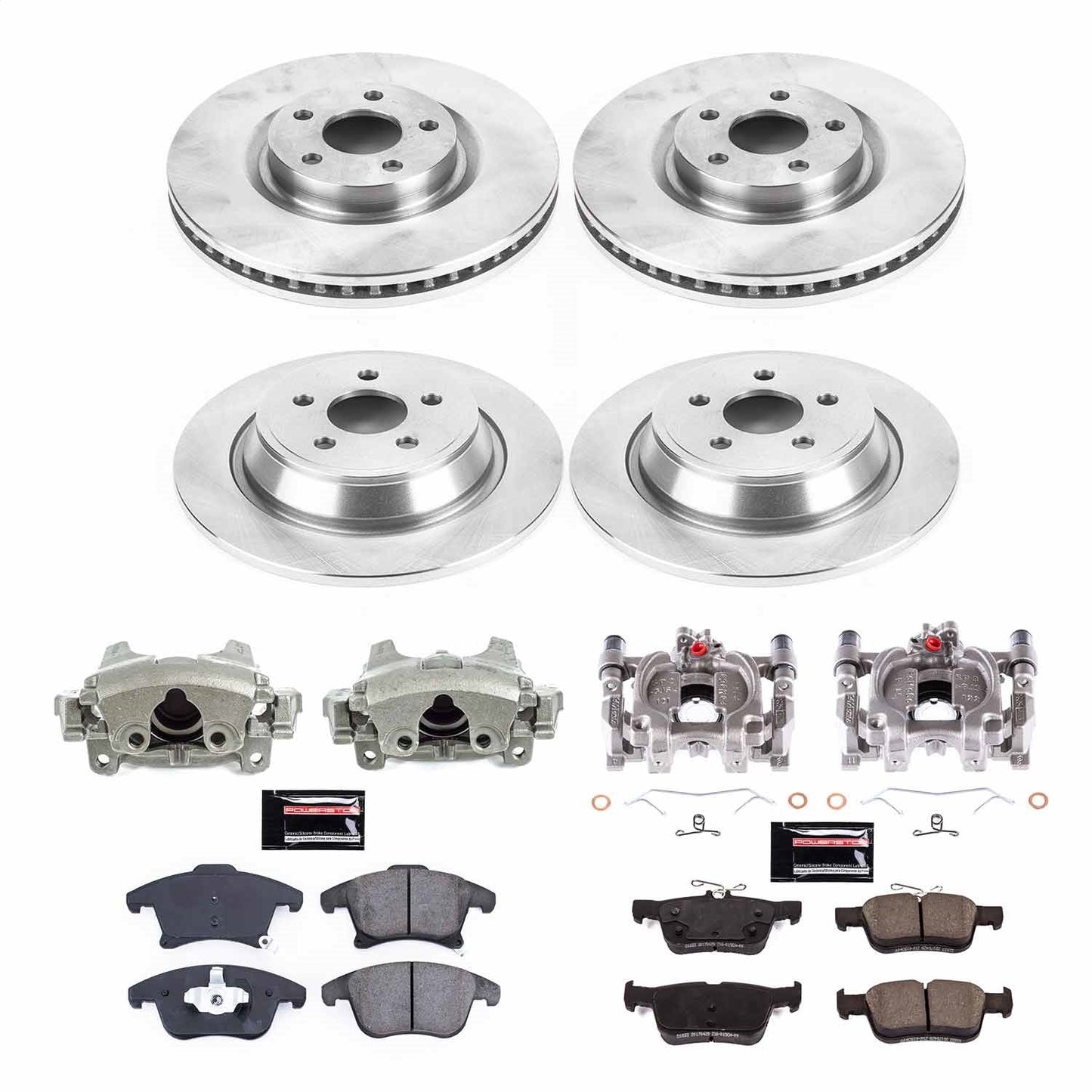 PowerStop 19-20 Ford Police Responder Hybrid Front & Rear Autospecialty Kit w/Cals (KCOE8541)