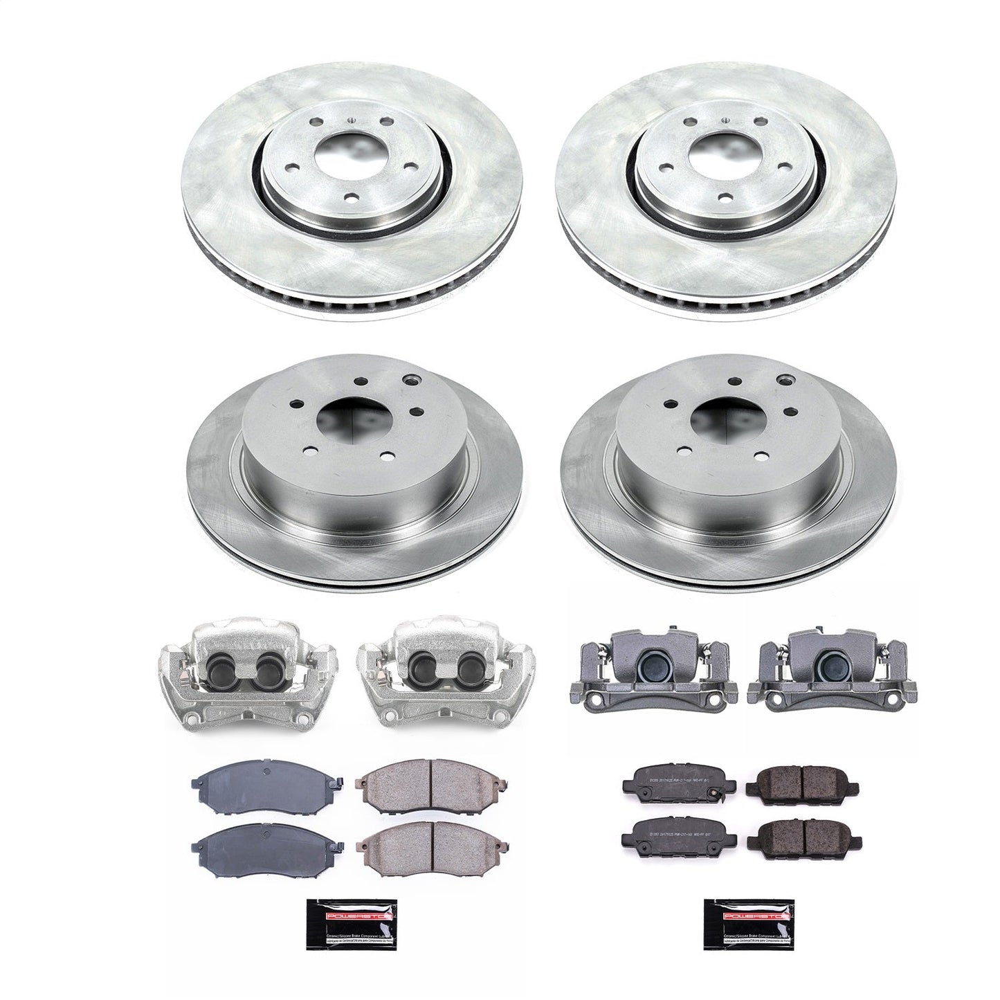 PowerStop 2014 Infiniti QX70 Front & Rear Autospecialty Kit w/Calipers (KCOE8878)