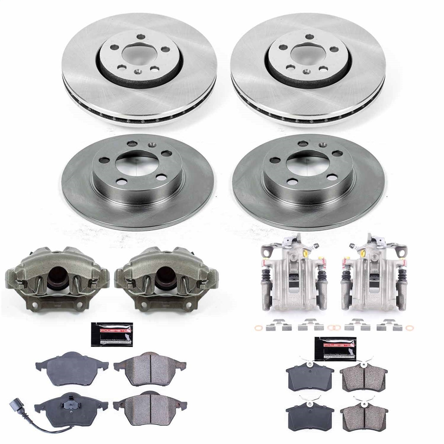 PowerStop 1999 Volkswagen Beetle Front & Rear Autospecialty Brake Kit w/Calipers (KCOE899A)