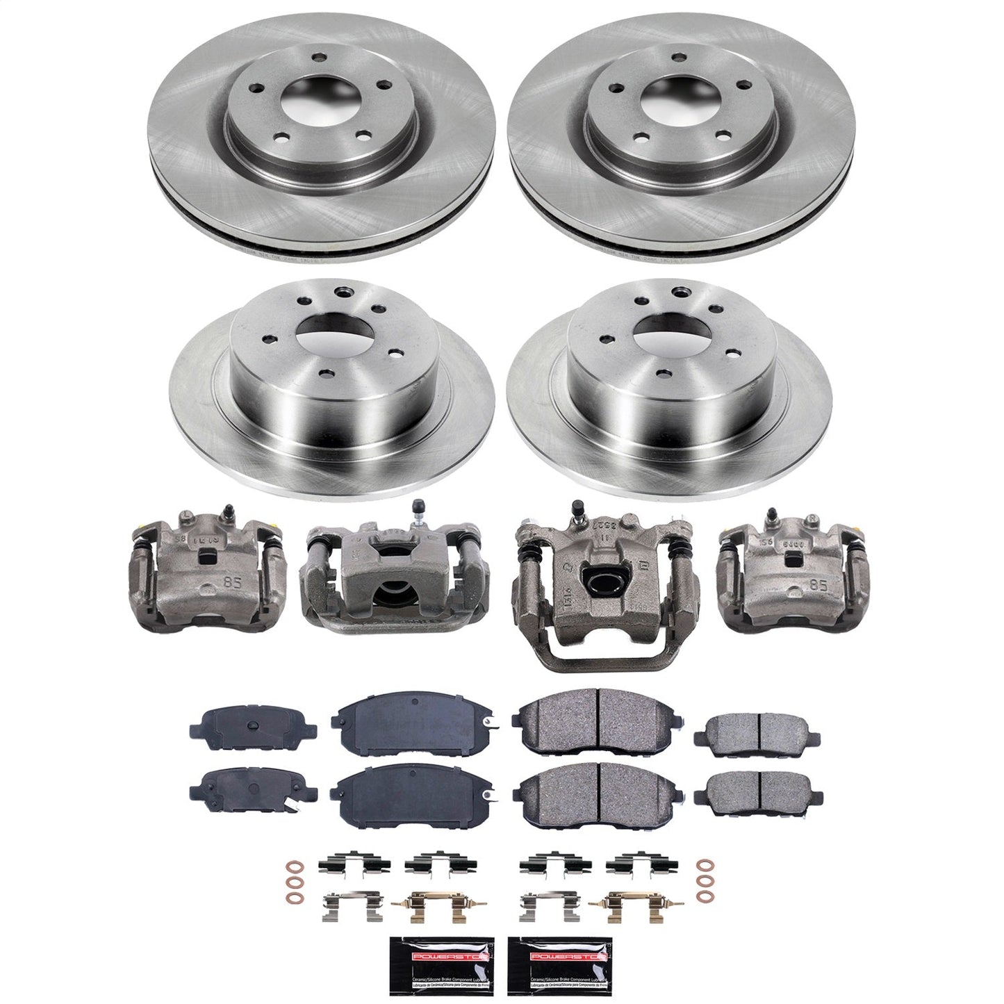 PowerStop 11-17 Nissan Juke Front and Rear Autospecialty Kit w/Calipers (KCOE9141)