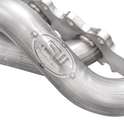 Stainless Works M242HCAT for 15-25 Mustang GT Headers Factory Connect 2" Exhaust