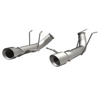 2011-2014 Ford Mustang Axle Back Exhaust; Competition Series; Muffler Delete Pipes; Dual Split Rear Exit by Magnaflow (15152)