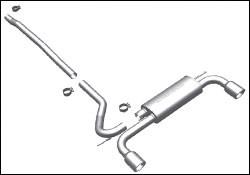 2011-2013 Mini Countryman Dual Split Rear Exit Stainless Cat-Back Performance Exhaust by Magnaflow (15490)