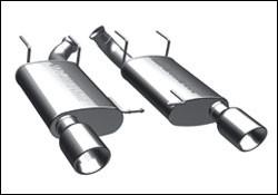 2011-2014 Ford Mustang Axle Back Exhaust; Street Series; Dual Split Rear Exit by Magnaflow (15595)