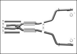 2009-2012 Challenger Cat Back Exhaust; Competition Series; Dual Split Rear Exit; Reuses OE Tips by Magnaflow (16516)