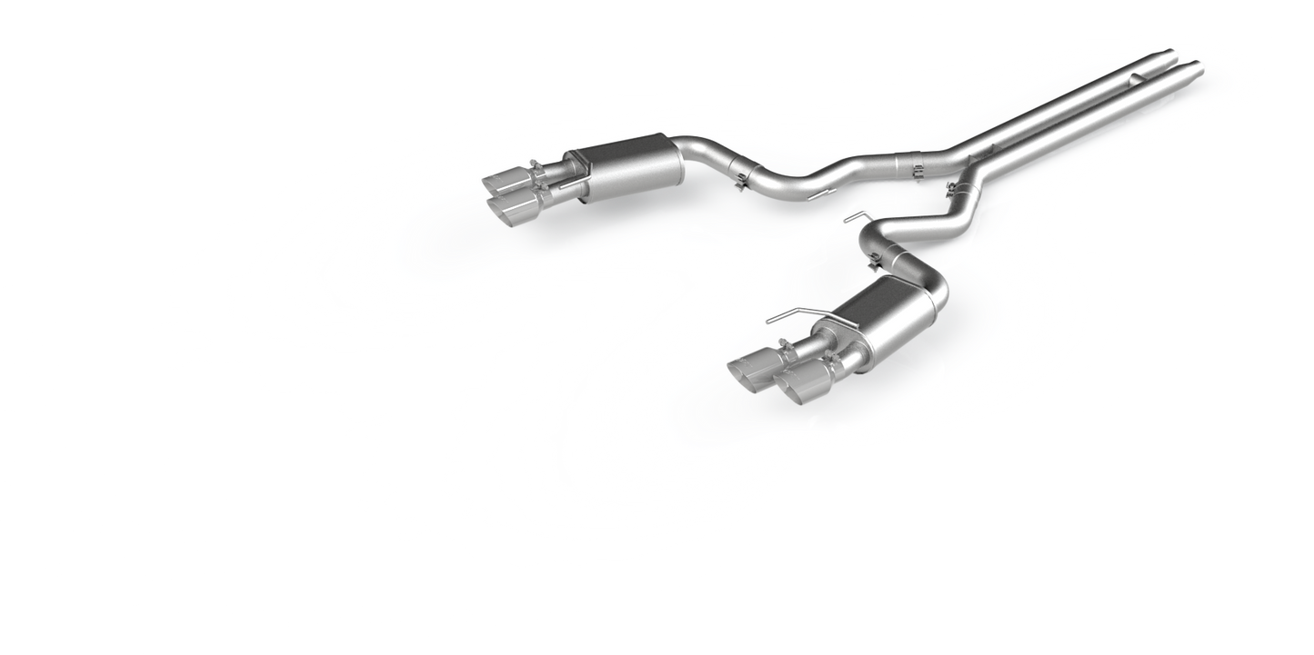 MBRP 3-Inch Street Quad Exit Cat-Back Exhaust w/ Stainless Steel Tips | 2018 - 2023 Ford Mustang GT (S7205AL)