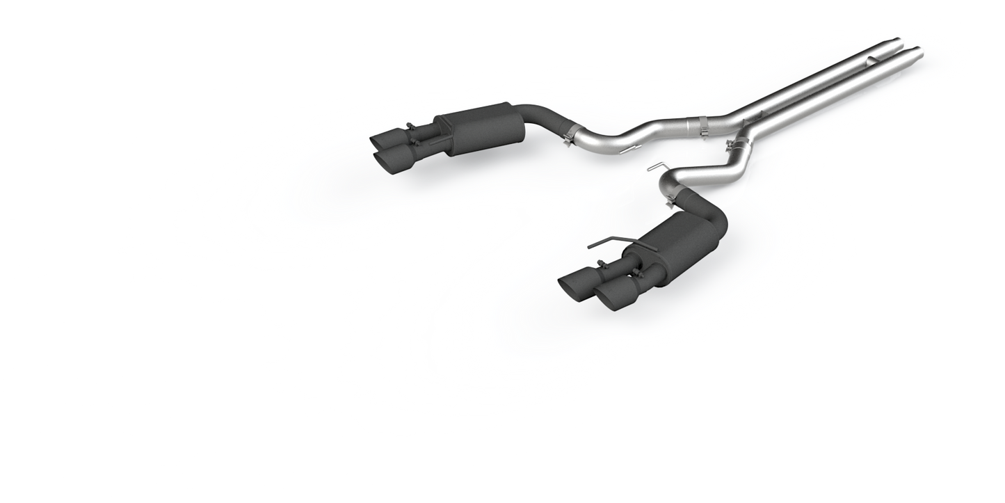 MBRP 3-Inch Street Quad Exit Cat-Back Exhaust w/ Stainless Steel Tips | 2018 - 2023 Ford Mustang GT (S7205AL)