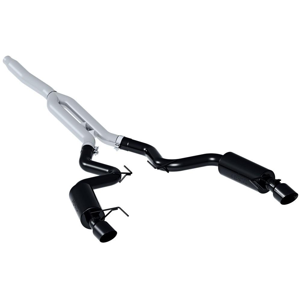 MBRP Black Coated Aluminized Stainless Steel 3" Cat-Back - Dual Split Exit | 2015-2024 Ford Mustang EcoBoost (S7274409)