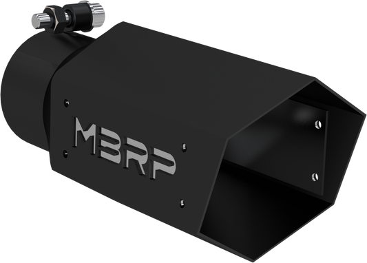 MBRP Single Wall Hex Angle Cut 4-Inch Outlet | Universal (T5169BLK)