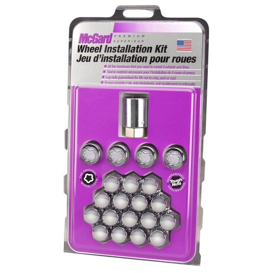 McGard Cone Seat Exposed Style Wheel Installation Kit / Chrome / Clamshell Packaging (84530CN)